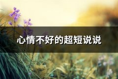 心情不好的超短说说(汇总66句)
