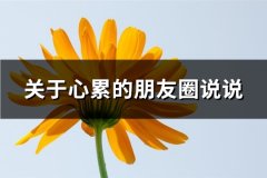 关于心累的朋友圈说说(共66句)