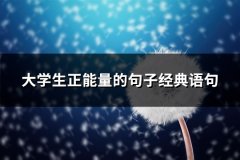 大学生正能量的句子经典语句(热门68句)