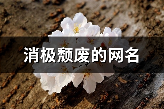 消极颓废的网名(优选110个)(消极颓废的网名女生)