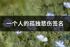 一个人的孤独悲伤签名(精选66句)