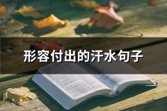 形容付出的汗水句子(热门70句)