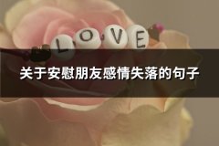 关于安慰朋友感情失落的句子(推荐92句)