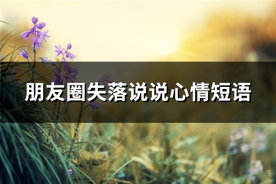 朋友圈失落说说心情短语(优选142句)