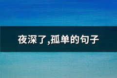 夜深了,孤单的句子(精选89句)