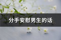 分手安慰男生的话(推荐78句)