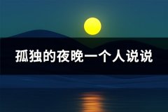 孤独的夜晚一个人说说(推荐76句)