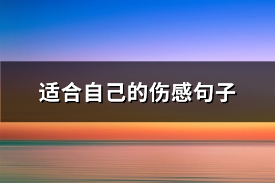 适合自己的伤感句子(共83句)