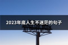 2023年底人生不迷茫的句子