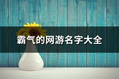 霸气的网游名字大全(132个)